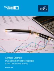Asset Consultants Survey - The Climate Institute