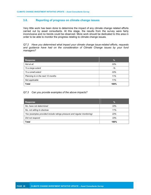 Asset Consultants Survey - The Climate Institute