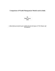 Comparison of Wealth Management Models used in India