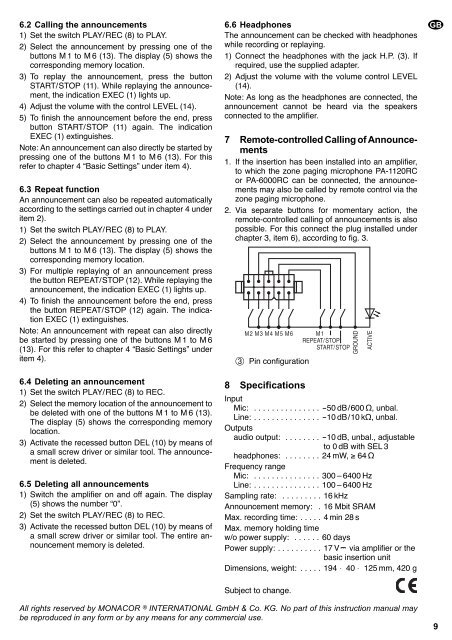 PA1120DM - Monacor