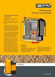 Pelletspanna ETA PE-K 35 till 90 kW - Biovärme Sverige AB