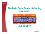 The Bishi Bashi Product & Setting Information August 2010