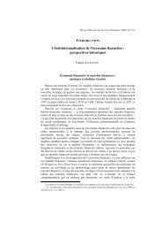 L'institutionnalisation de l'Ã©conomie financiÃ¨re - UniversitÃ© du QuÃ©bec