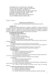 Profesor I - facultatea de stiinte agricole , industrie alimentara si ...