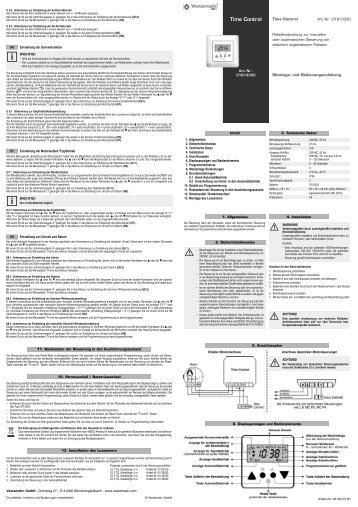 Bedienungsanleitung Time Control - Friedrich-schroeder.de