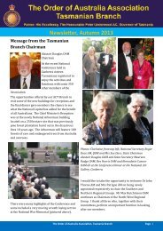 TAS Newsletter Autumn 2013 - Order of Australia Association