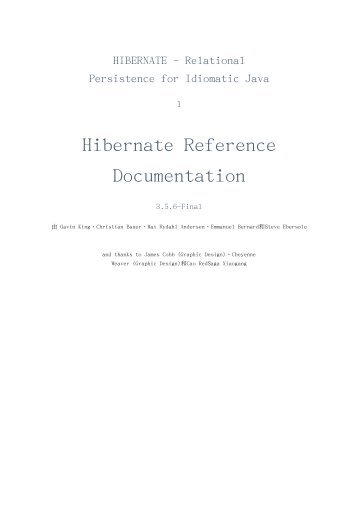 Hibernate Reference Documentation - JBoss