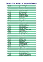 NÃºmero USP dos aprovados em Geografia Humana 2011
