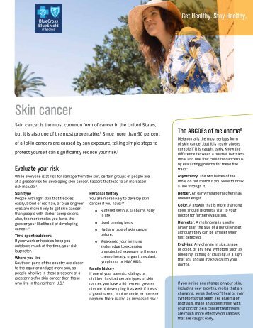 Wellness Flyer: Skin Cancer - Time Well Spent - BCBSGa
