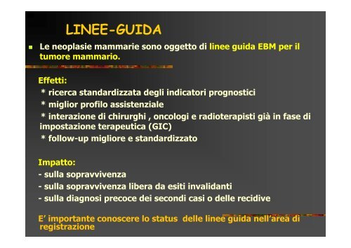 I tumori della mammella:problemi di registrazione - Associazione ...