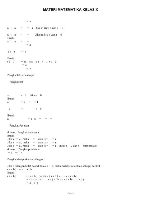 MATERI MATEMATIKA KELAS X - SKP