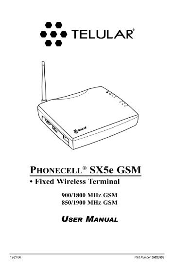 56023506 SX5e GSM User Manual.qxp - Telular