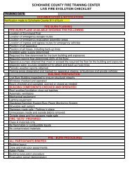 Fire Training Center Live Burn Checklist - Schoharie County