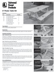 6-Foot Picnic Table Kit Installation Instructions - Universal Forest ...