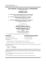 Form-20F - SAES Getters