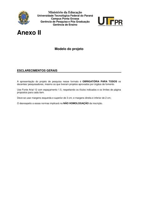 MinistÃ©rio da EducaÃ§Ã£o EDITAL GEPPG 03/2009 ... - UTFPR