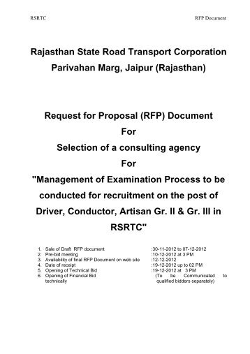 Rajasthan State Road Transport Corporation Parivahan Marg ... - rsrtc