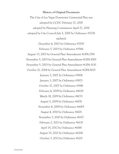 Las Vegas Downtown Centennial Plan - City of Las Vegas