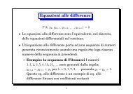 Equazioni alle differenze - Esercizi e Dispense