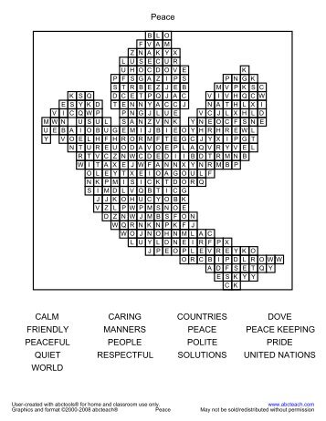 Word Search: Peace - ABCTeach