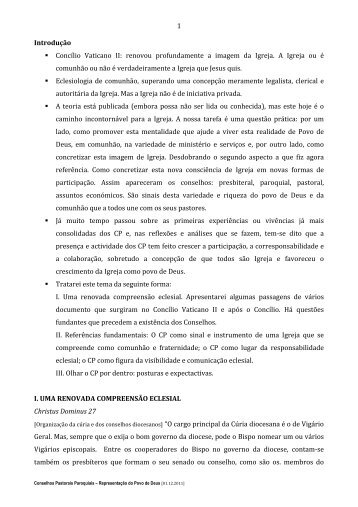 Conselho Pastoral Paroquial - Diocese de Braga