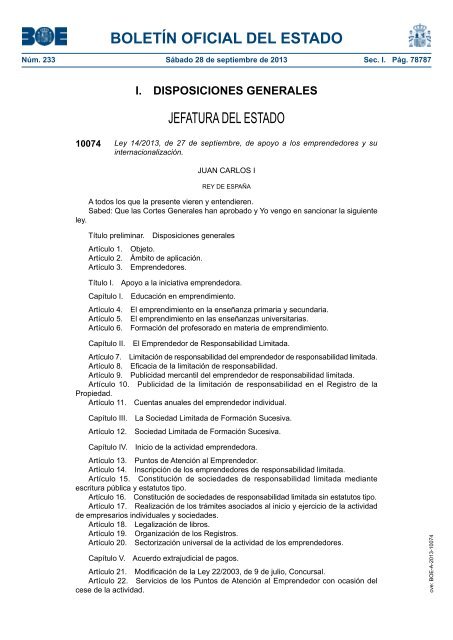 DisposiciÃ³n 10074 del BOE nÃºm. 233 de 2013 - Umivale