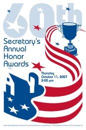 Secretary's Annual Honor Awards - US Department of Agriculture