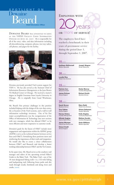 Issue 27 - Winter 2008 - VA Pittsburgh Healthcare System