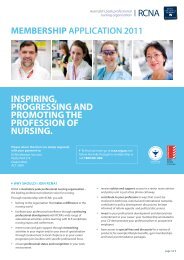 MEMBERSHIP application 2011 - Royal College of Nursing, Australia