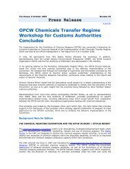 Press Release OPCW Chemicals Transfer Regime Workshop for ...
