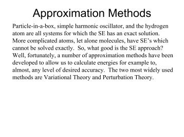 Approximation Methods - A-State