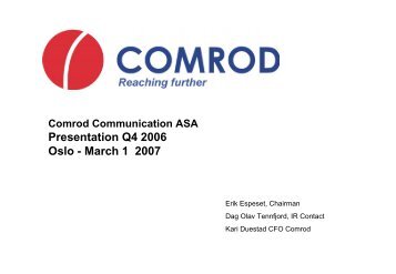 Q4-2006 - Comrod