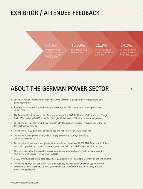 eXHIBITor ProsPeCTus - Power-Gen Europe