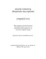 Greely Cemetery - Alpena County George N. Fletcher Public Library
