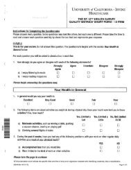 SF12 Health Survey - Orthopaedic Surgery - University of California ...