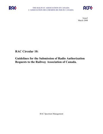 Guidelines for the Submission of Radio Authorization Requests to ...
