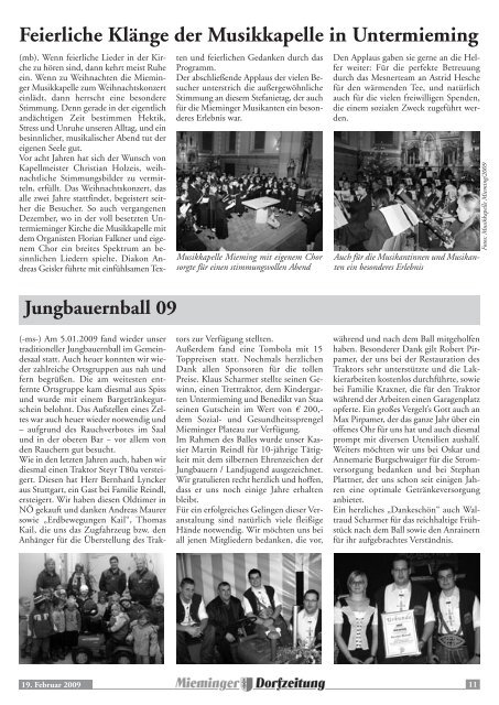Mieminger Dorfzeitung Jänner/Feber 2009 - Gemeinde Mieming ...