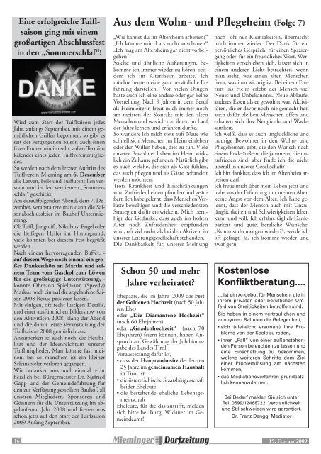 Mieminger Dorfzeitung Jänner/Feber 2009 - Gemeinde Mieming ...