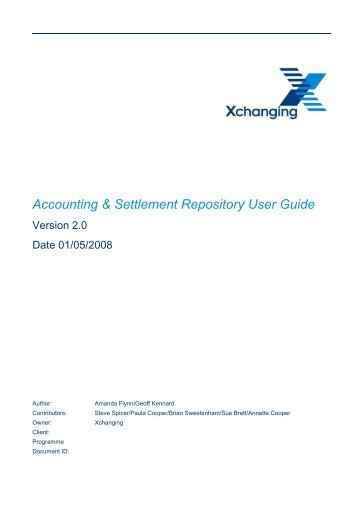 Accounting & Settlement Repository User Guide - London Market ...