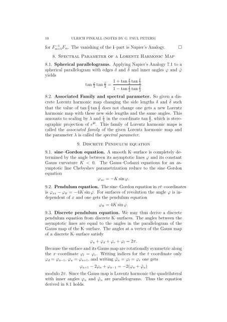 Lecture notes - Institut fÃ¼r Mathematik - TU Berlin