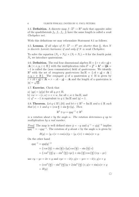 Lecture notes - Institut fÃ¼r Mathematik - TU Berlin