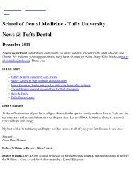 News @ Tufts Dental - School of Dental Medicine - Tufts University