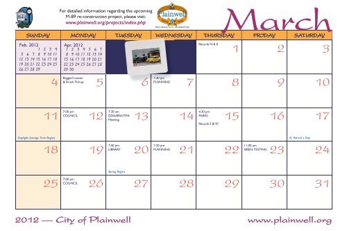 City of Plainwell 2006 Calendar