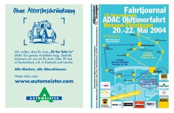 Fahrtjournal - ADAC Oldtimerfahrt Hessen-Thüringen