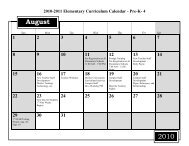 2010-2011 Elementary Curriculum Calendar - Pre-K ... - Dickinson ISD