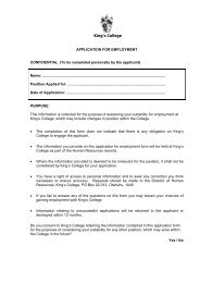 Application form - King's College