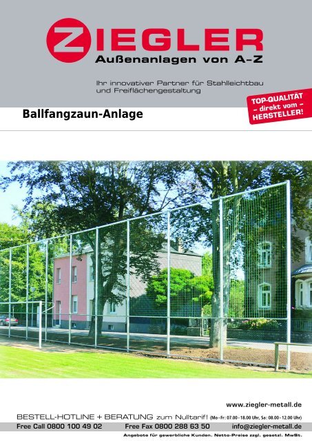 Ballfangzaun-Anlage - Ziegler