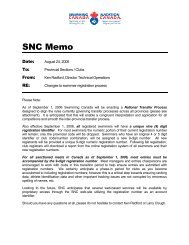 SNC Memo - Swim Ontario