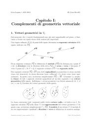 Capitolo I: Complementi di geometria vettoriale - Ticino.com