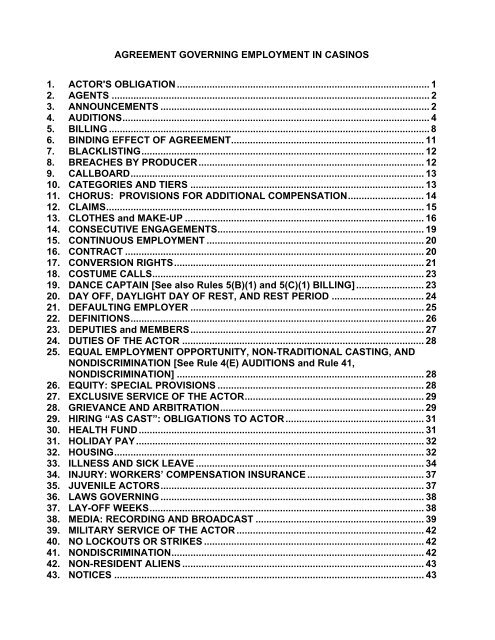 Casino Rulebook 12-15 - Actors